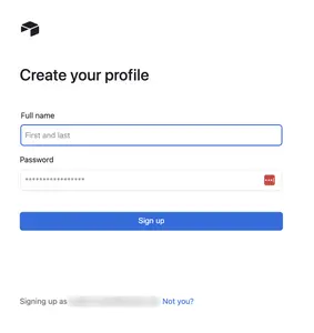 Account Registration example from airtable.com