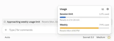Usage Meter example from claude.ai