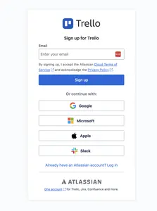 Social Login example from trello.com