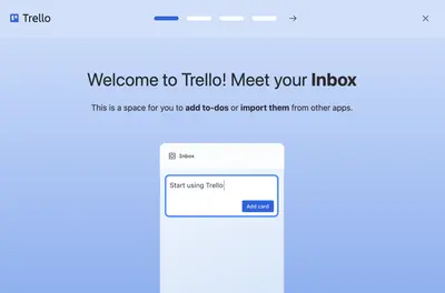 Onboarding Carousel example from trello.com
