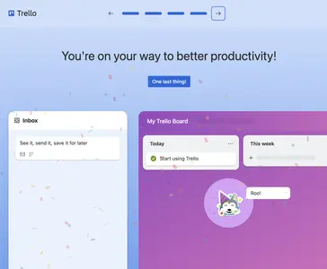 Onboarding Carousel example from trello.com