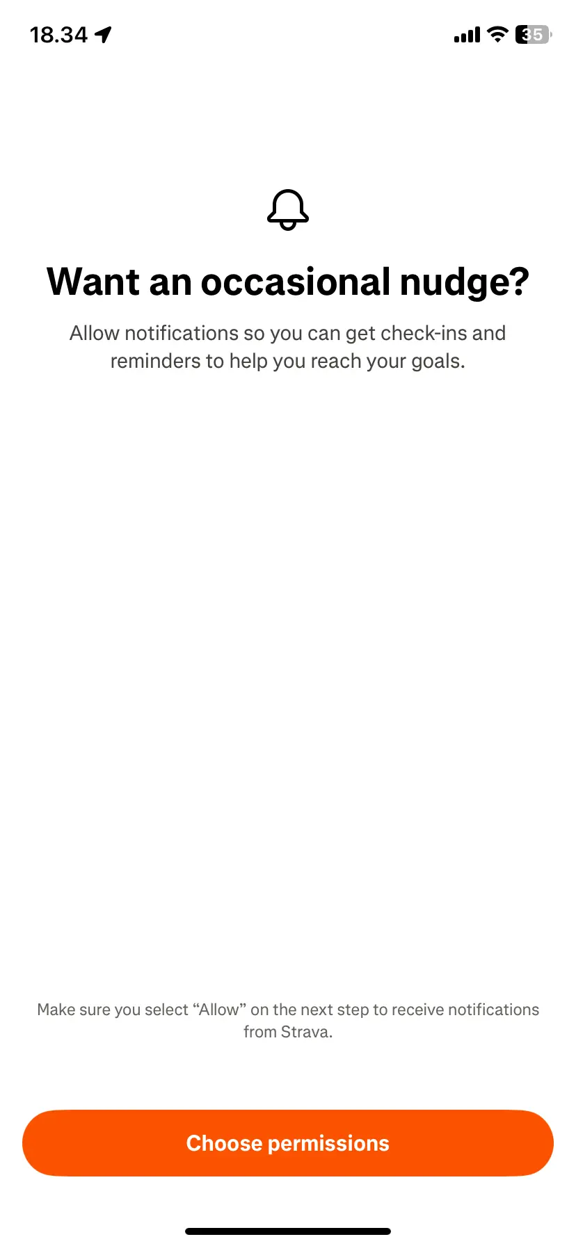 Permission Priming example from strava.com
