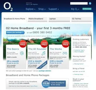 Pricing Tables example from o2.co.uk