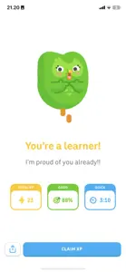 Peak-end rule example from duolingo.com