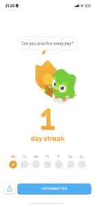 Goal-Gradient Effect example from duolingo.com
