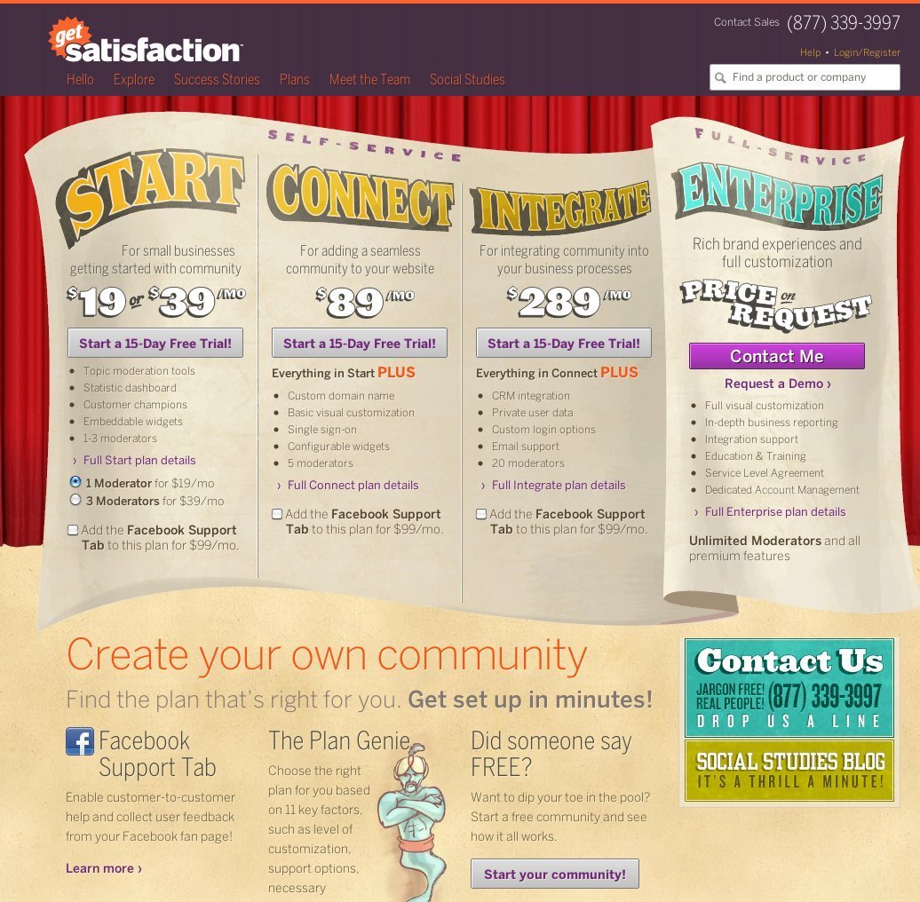 Screenshot of getsatisfaction.com