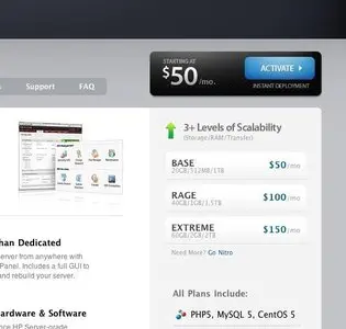 Pricing Tables example from mediatemple.net