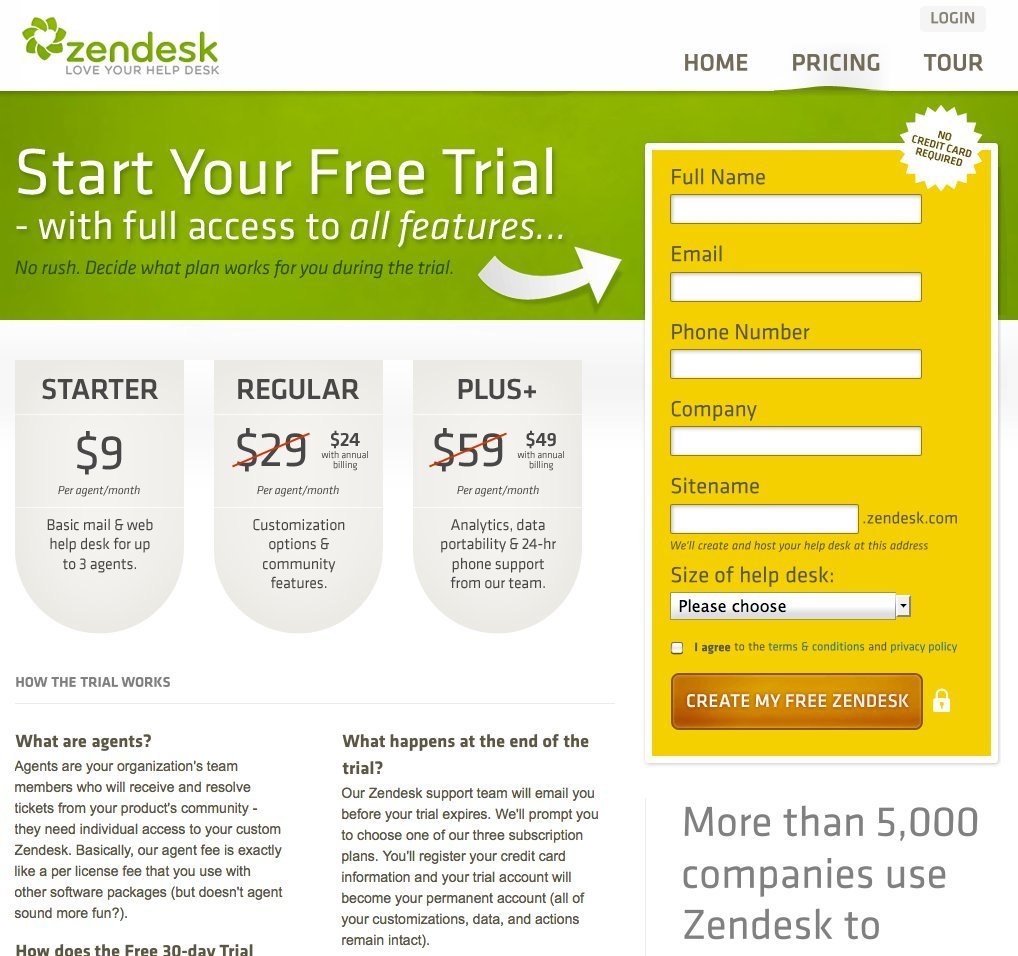Screenshot of zendesk.com