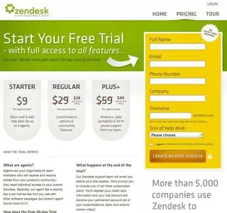 Pricing Tables example from zendesk.com