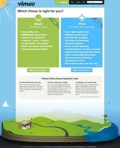 Pricing Tables example from vimeo.com