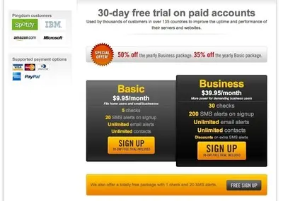 Pricing Tables example