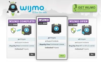 Pricing Tables example from wijmo.com