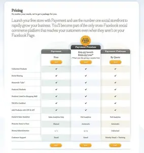 Pricing Tables example from payvment.com