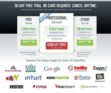 Pricing Tables example from invisionapp.com
