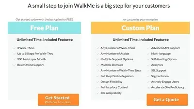 Pricing Tables example from walkme.com