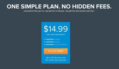 Pricing Tables example from uxpin.com