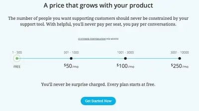 Pricing Tables example from helpful.io