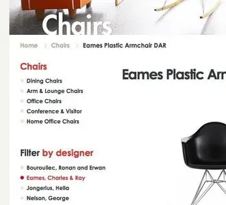 Breadcrumbs example from designcollectors.com
