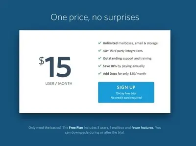 Pricing Tables example from helpscout.net
