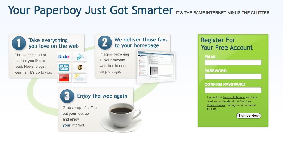 Screenshot of bloglines.com