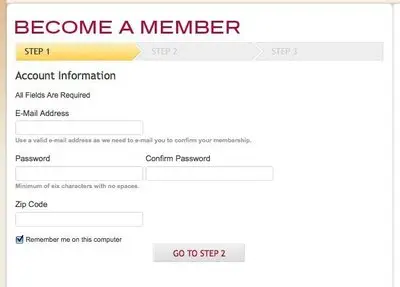 Forms example from foodnetwork.com