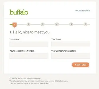 Account Registration example from planner.builtbybuffalo.com