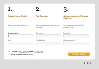 Account Registration example