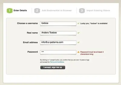 Forms example from popscreen.com