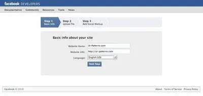 Account Registration example from developers.facebook.com