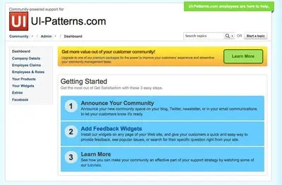 Steps Left example from getsatisfaction.com