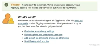 Goal-Gradient Effect example from digg.com