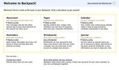 Blank Slate example from backpackit.com