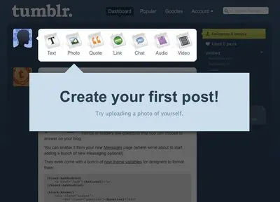 Blank Slate example from tumblr.com