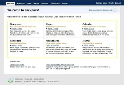 Blank Slate example from backpackit.com