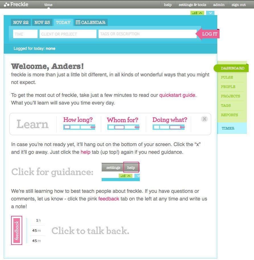 Screenshot of letsfreckle.com