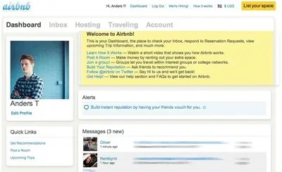 Blank Slate example from airbnb.com