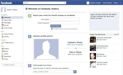 Blank Slate example from facebook.com