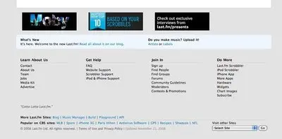 Fat Footer example from last.fm