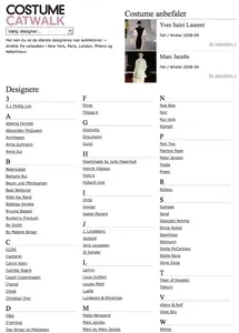 Alphabetic listing example