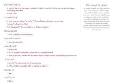 Archive example from jaredigital.com