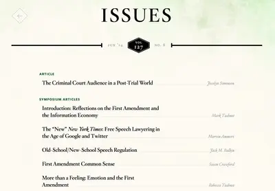 Archive example from harvardlawreview.org