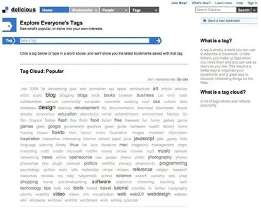 Tag Cloud example from delicious.com