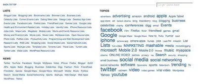 Tag Cloud example from mashable.com