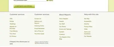 Fat Footer example from majestic.co.uk