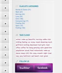 Tag Cloud example from playlistnow.fm