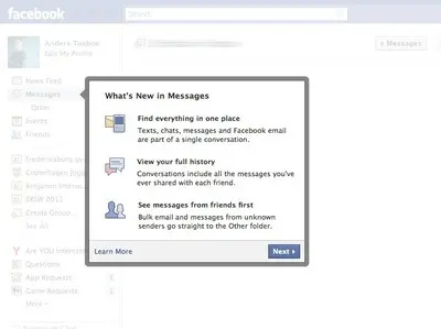 Inline Help Box example from facebook.com