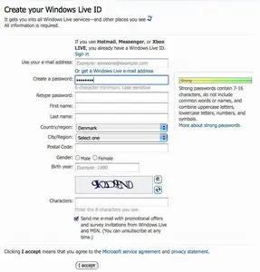 Account Registration example