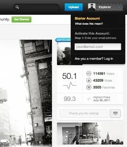 Lazy Registration example from 500px.com