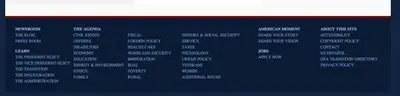 Fat Footer example from change.gov