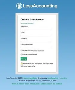 Account Registration example from lessaccounting.com